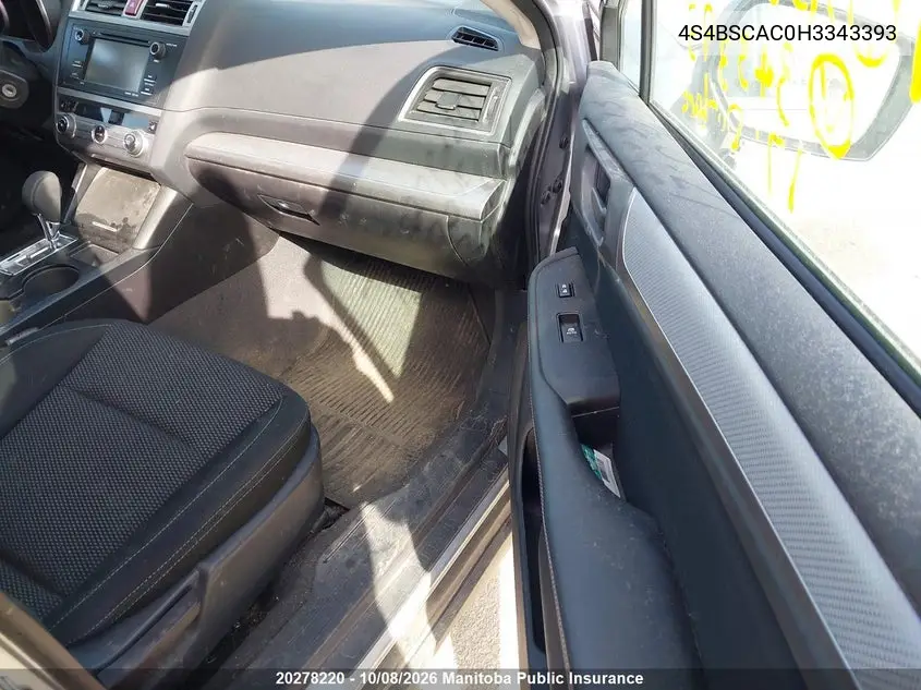 2017 SUBARU OUTBACK VIN 4S4BSCAC0H3343393 — фото 5
