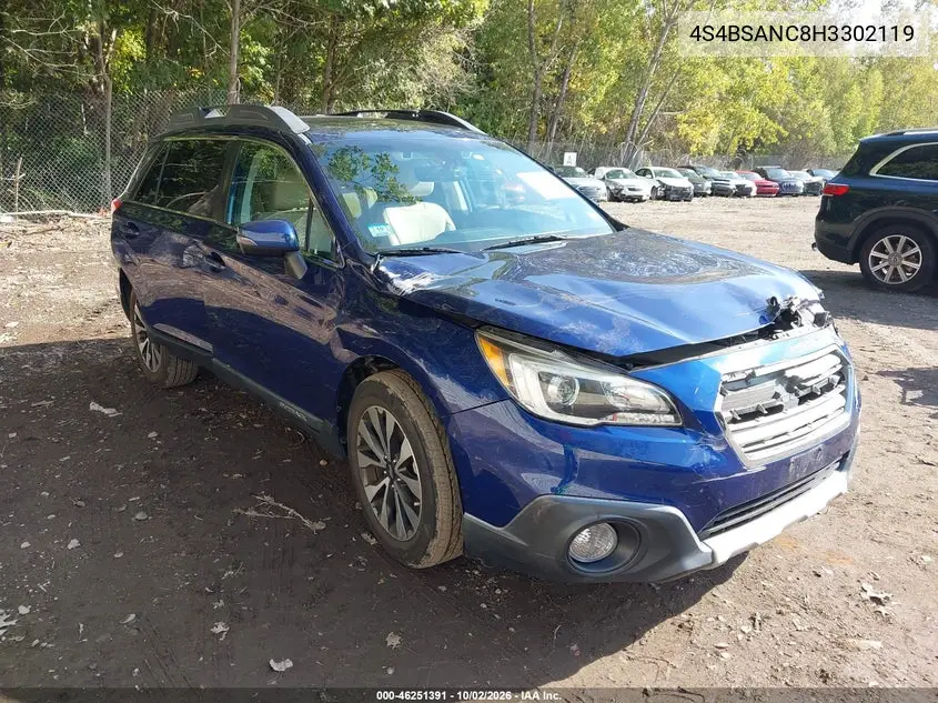 SUBARU OUTBACK 2017, VIN 4S4BSANC8H3302119