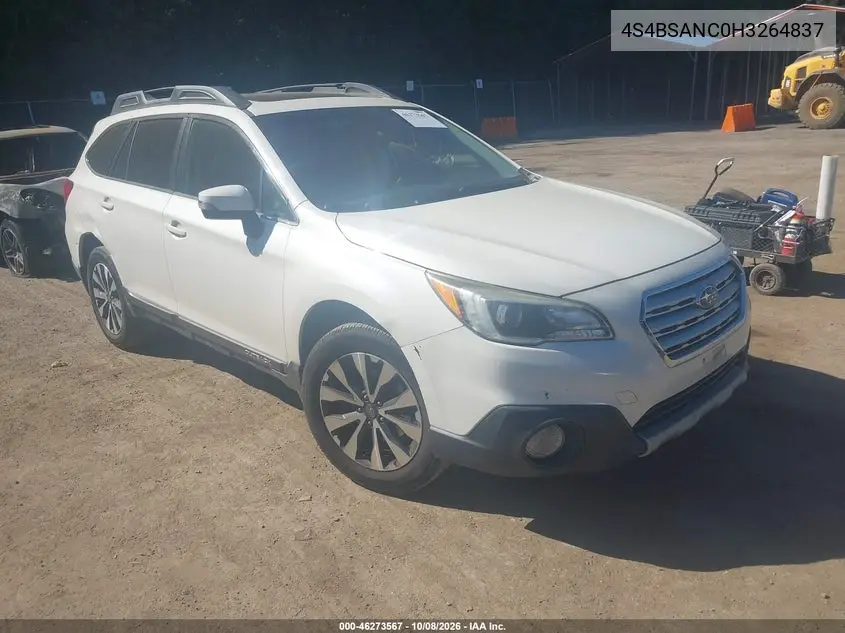 SUBARU OUTBACK 2017, VIN 4S4BSANC0H3264837