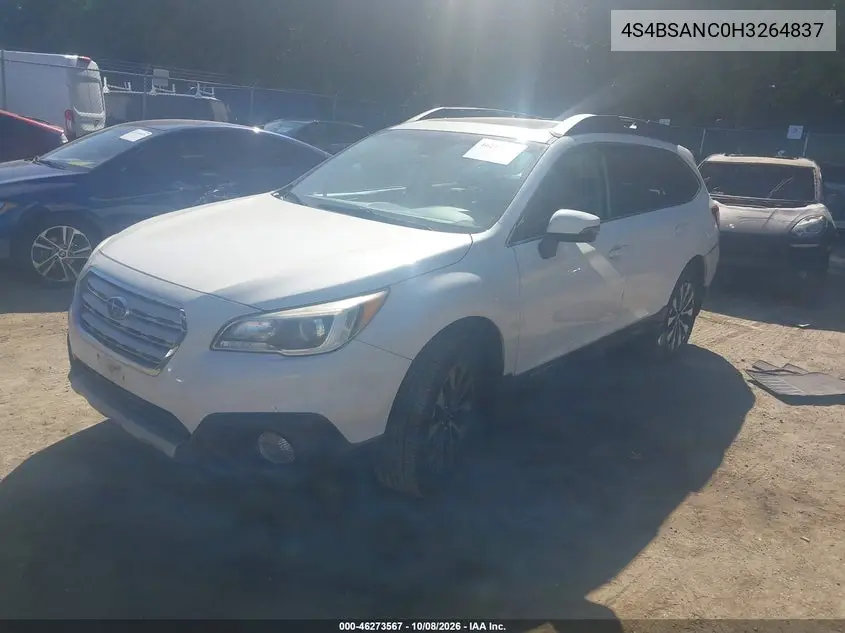 2017 SUBARU OUTBACK VIN 4S4BSANC0H3264837 — фото 2
