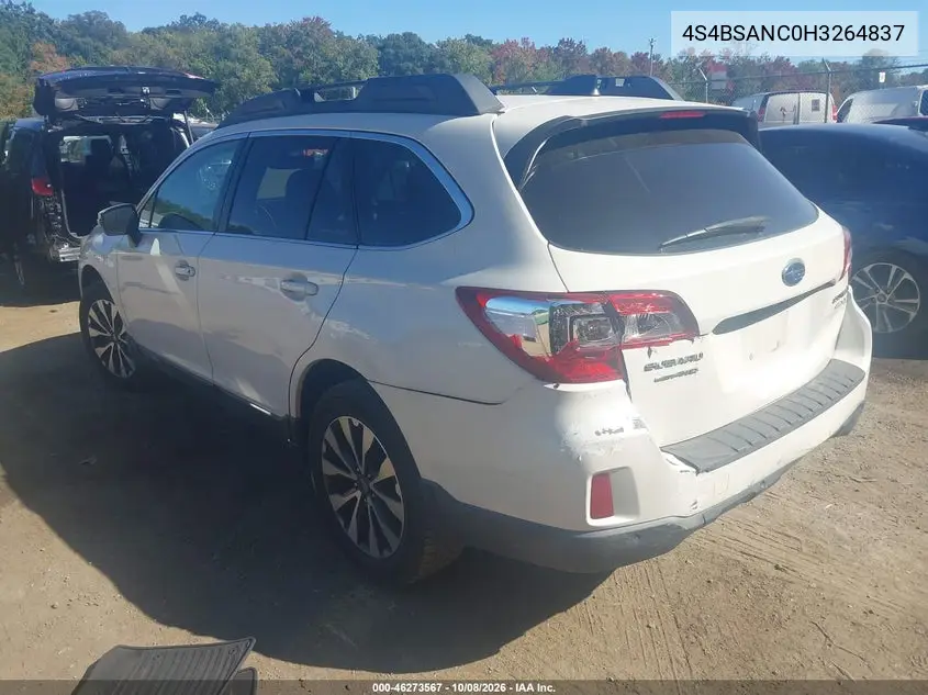 2017 SUBARU OUTBACK VIN 4S4BSANC0H3264837 — фото 3