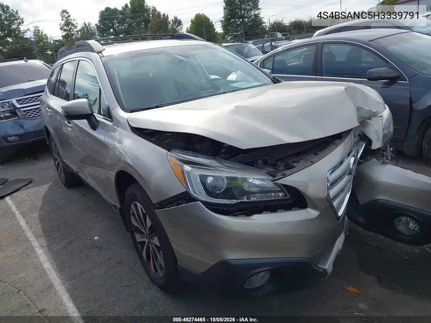 SUBARU OUTBACK 2017, VIN 4S4BSANC5H3339791
