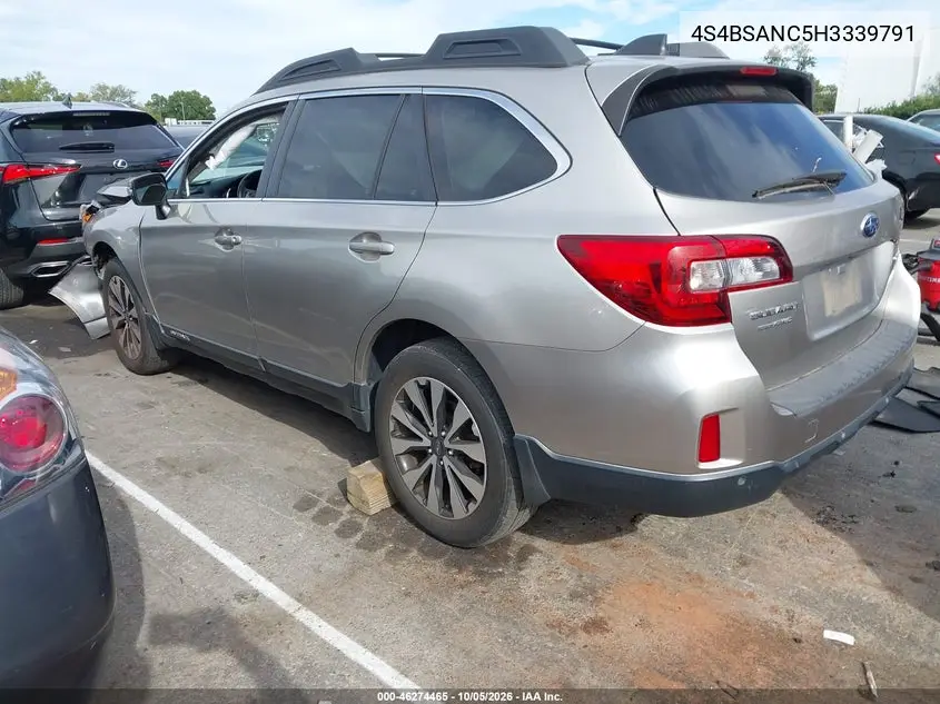 2017 SUBARU OUTBACK VIN 4S4BSANC5H3339791 — фото 3