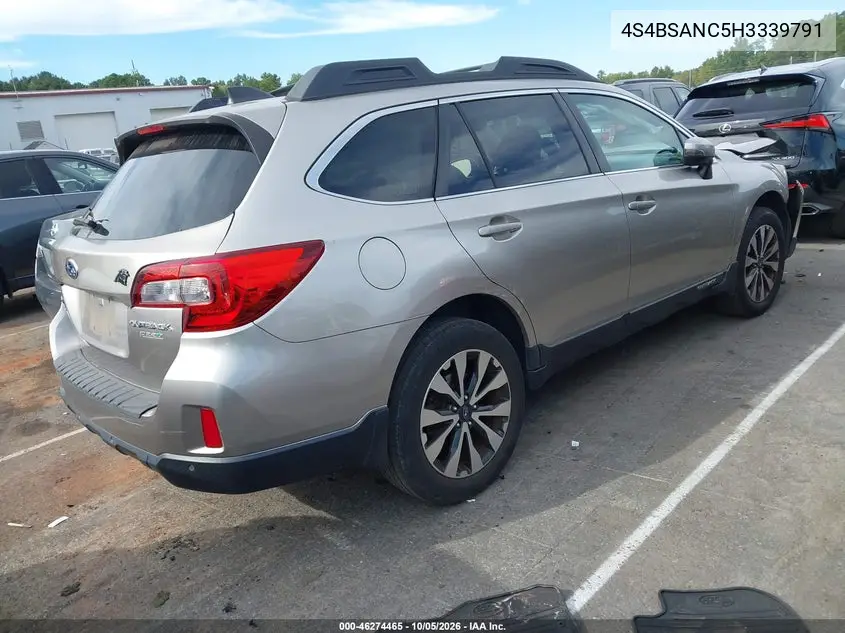 2017 SUBARU OUTBACK VIN 4S4BSANC5H3339791 — фото 4