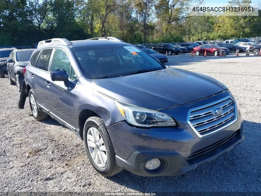 SUBARU OUTBACK 2017, VIN 4S4BSACC8H3236951