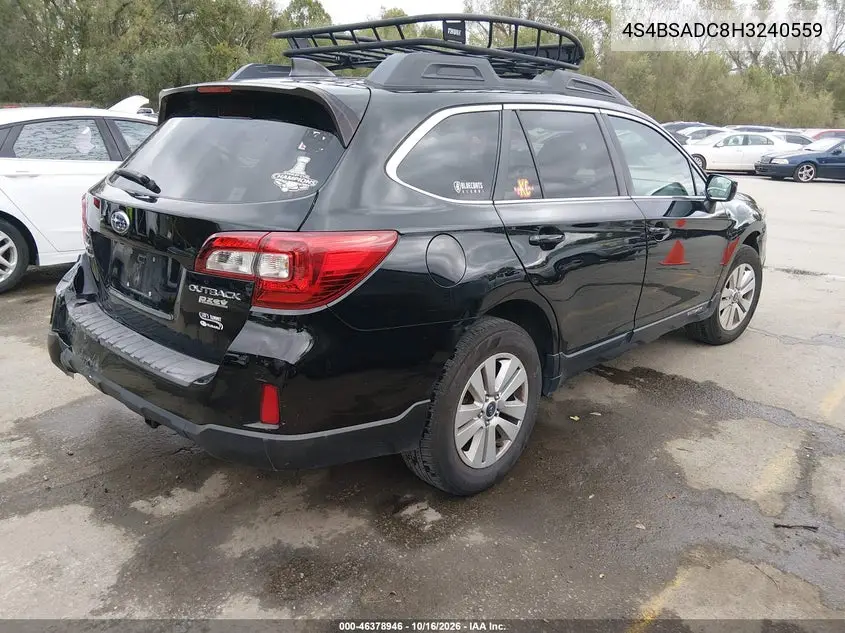 2017 SUBARU OUTBACK VIN 4S4BSADC8H3240559 — фото 4