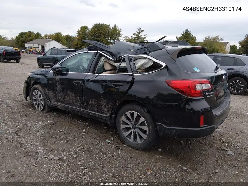 2017 SUBARU OUTBACK VIN 4S4BSENC2H3310174 — фото 3