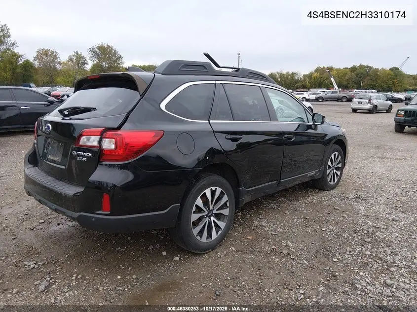 2017 SUBARU OUTBACK VIN 4S4BSENC2H3310174 — фото 4