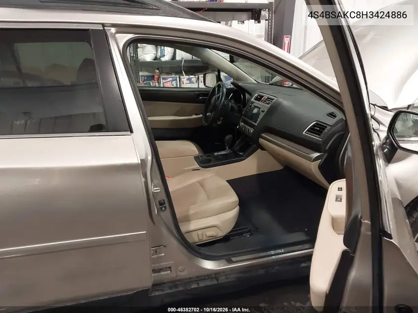 2017 SUBARU OUTBACK VIN 4S4BSAKC8H3424886 — фото 5
