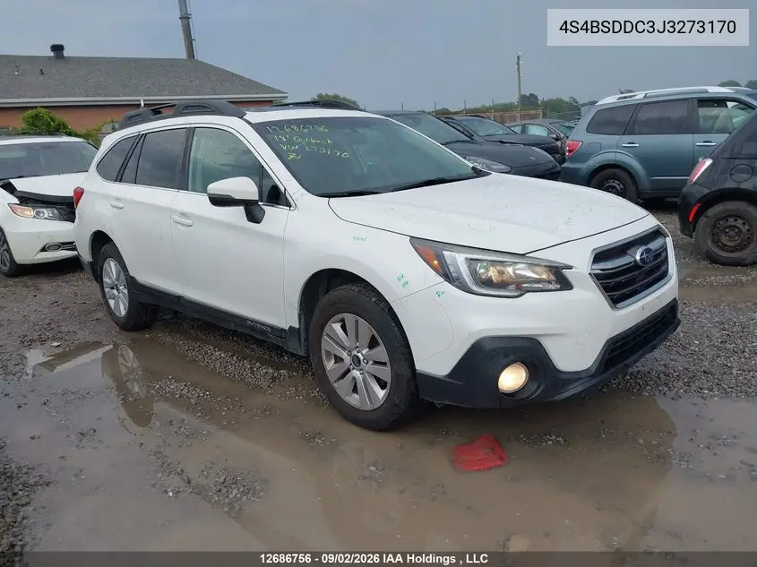 SUBARU OUTBACK 2018, VIN 4S4BSDDC3J3273170
