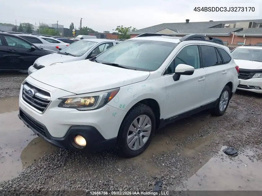 2018 SUBARU OUTBACK VIN 4S4BSDDC3J3273170 — фото 2