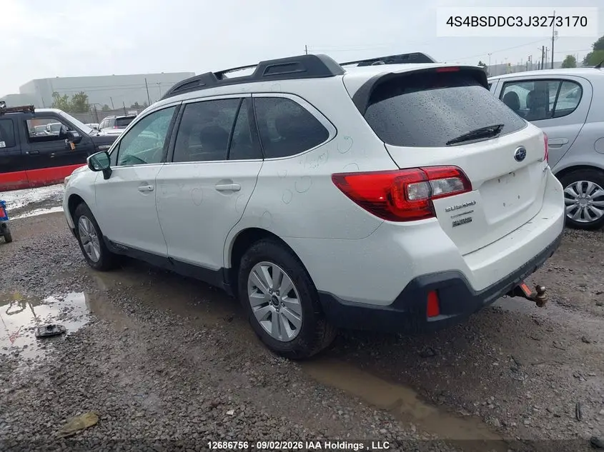 2018 SUBARU OUTBACK VIN 4S4BSDDC3J3273170 — фото 3