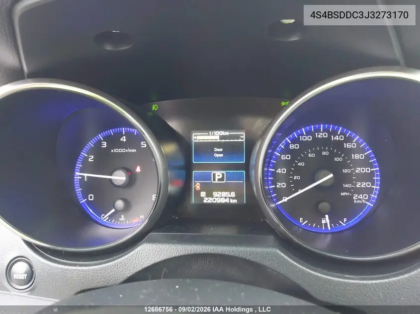 2018 SUBARU OUTBACK VIN 4S4BSDDC3J3273170 — фото 7
