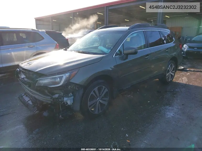 2018 SUBARU OUTBACK VIN 4S4BSANC2J3232302 — фото 2