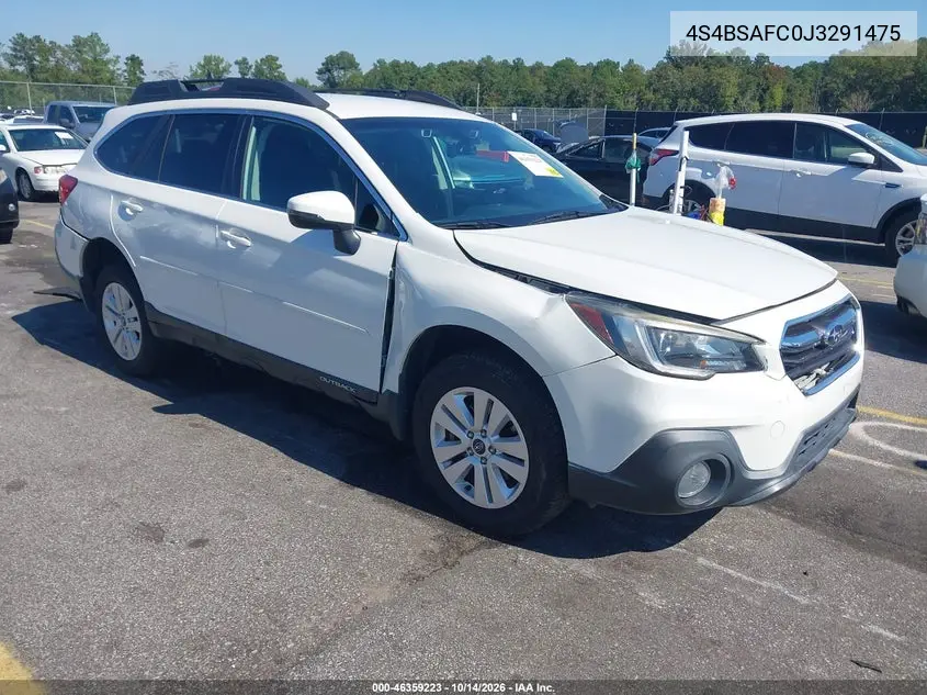 SUBARU OUTBACK 2018, VIN 4S4BSAFC0J3291475