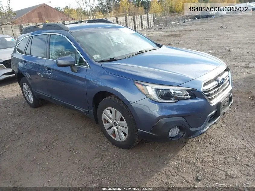 SUBARU OUTBACK 2018, VIN 4S4BSACC8J3366072
