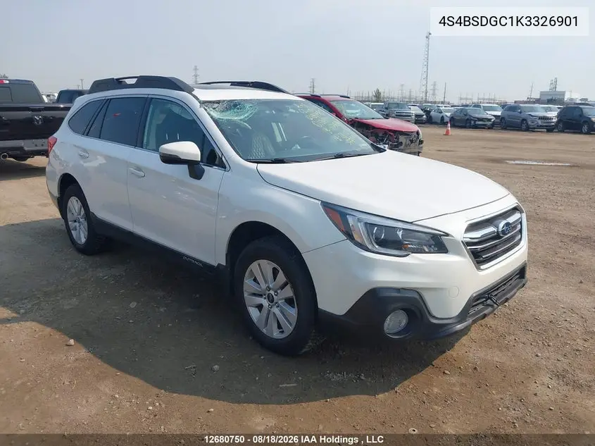 SUBARU OUTBACK 2019, VIN 4S4BSDGC1K3326901