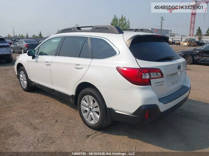 2019 SUBARU OUTBACK VIN 4S4BSDGC1K3326901 — фото 3