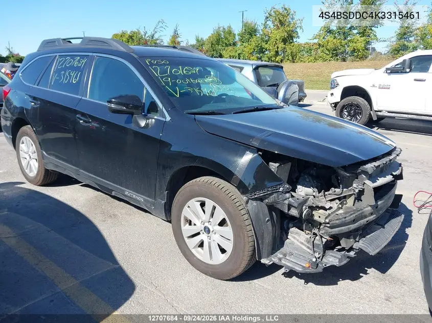 SUBARU OUTBACK 2019, VIN 4S4BSDDC4K3315461