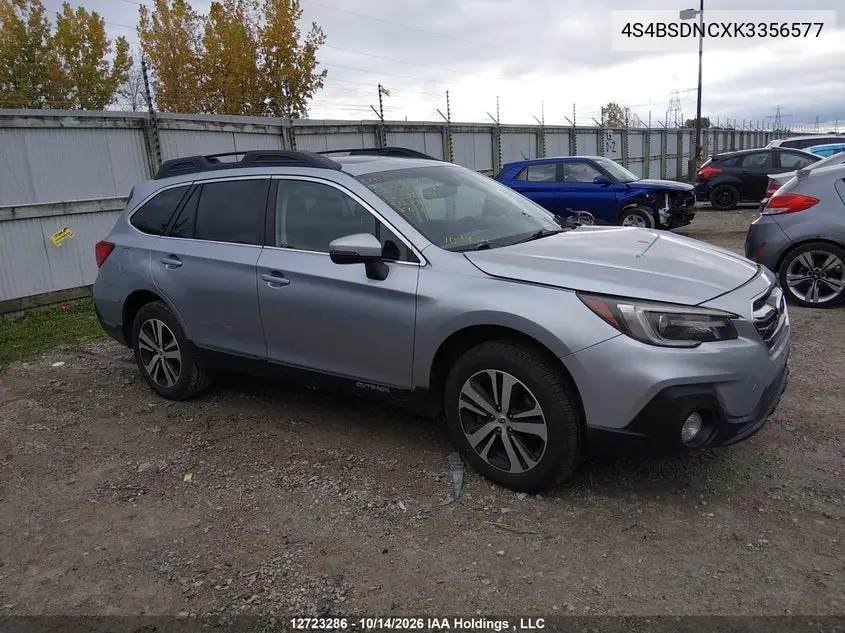 SUBARU OUTBACK 2019, VIN 4S4BSDNCXK3356577