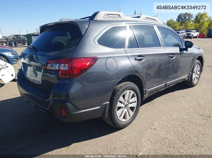 2019 SUBARU OUTBACK VIN 4S4BSABC4K3349272 — фото 4