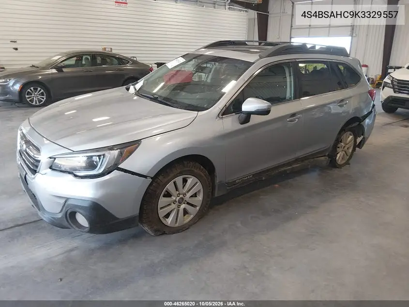 2019 SUBARU OUTBACK VIN 4S4BSAHC9K3329557 — фото 2