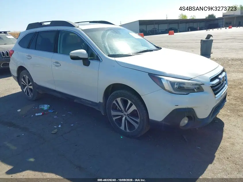 SUBARU OUTBACK 2019, VIN 4S4BSANC9K3273723