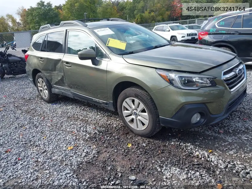 SUBARU OUTBACK 2019, VIN 4S4BSAFC8K3241764