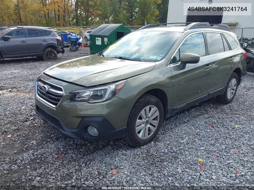2019 SUBARU OUTBACK VIN 4S4BSAFC8K3241764 — фото 2