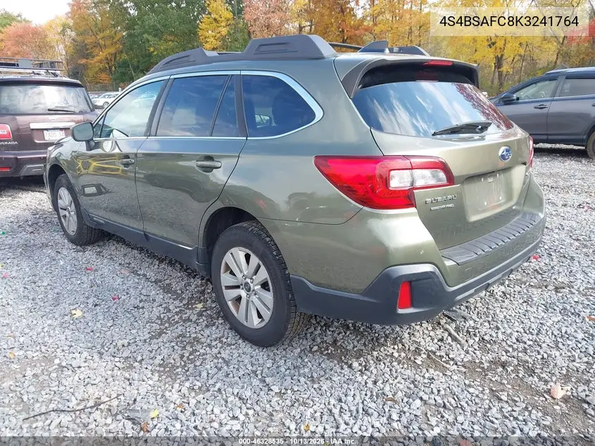 2019 SUBARU OUTBACK VIN 4S4BSAFC8K3241764 — фото 3