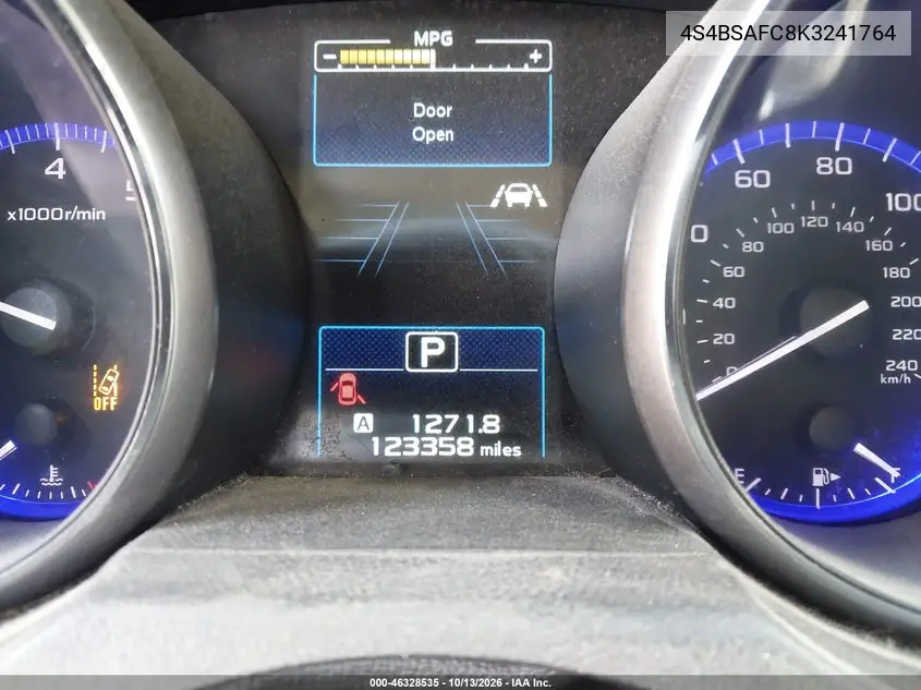 2019 SUBARU OUTBACK VIN 4S4BSAFC8K3241764 — фото 7