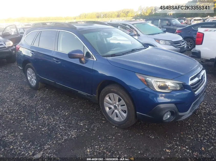 SUBARU OUTBACK 2019, VIN 4S4BSAFC2K3355341