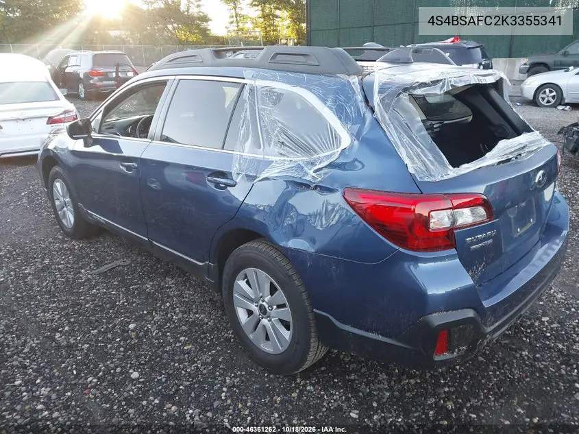 2019 SUBARU OUTBACK VIN 4S4BSAFC2K3355341 — фото 3