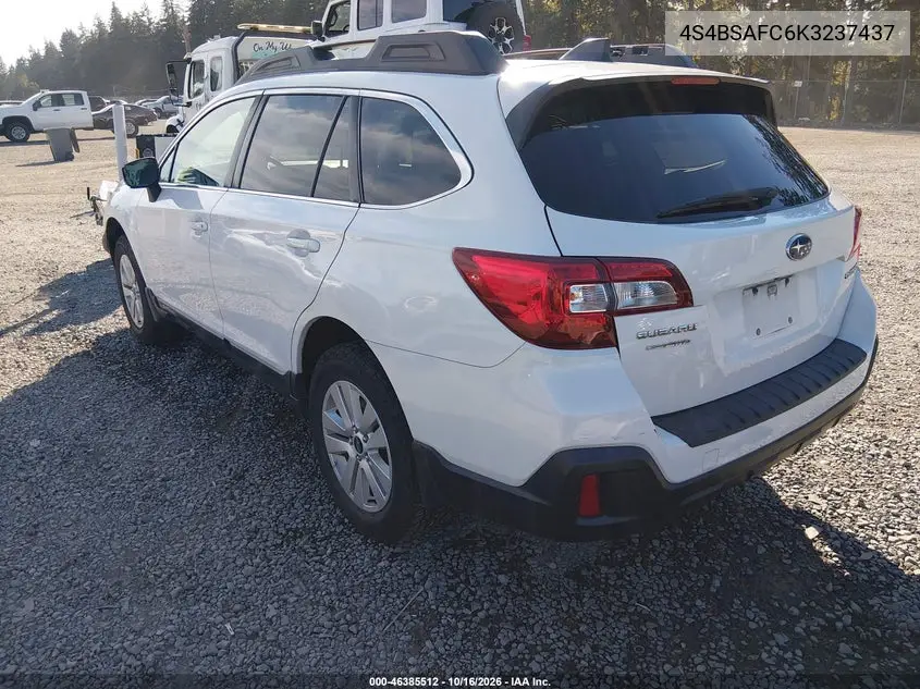 2019 SUBARU OUTBACK VIN 4S4BSAFC6K3237437 — фото 3