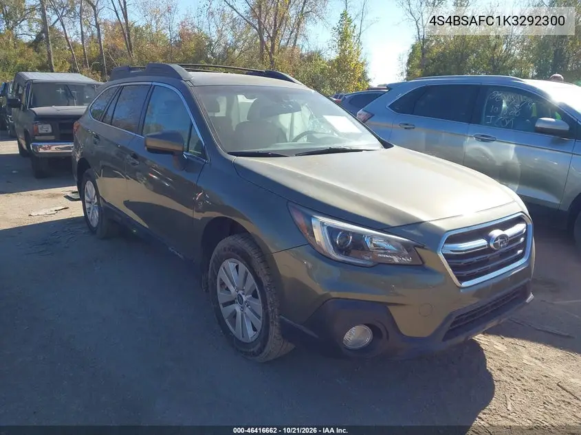 SUBARU OUTBACK 2019, VIN 4S4BSAFC1K3292300