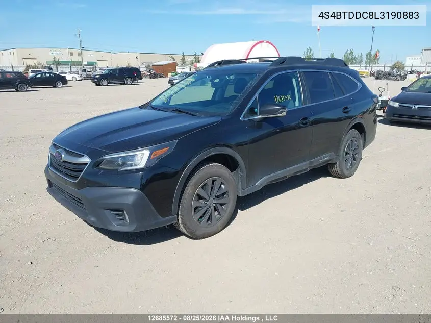 2020 SUBARU OUTBACK VIN 4S4BTDDC8L3190883 — фото 2