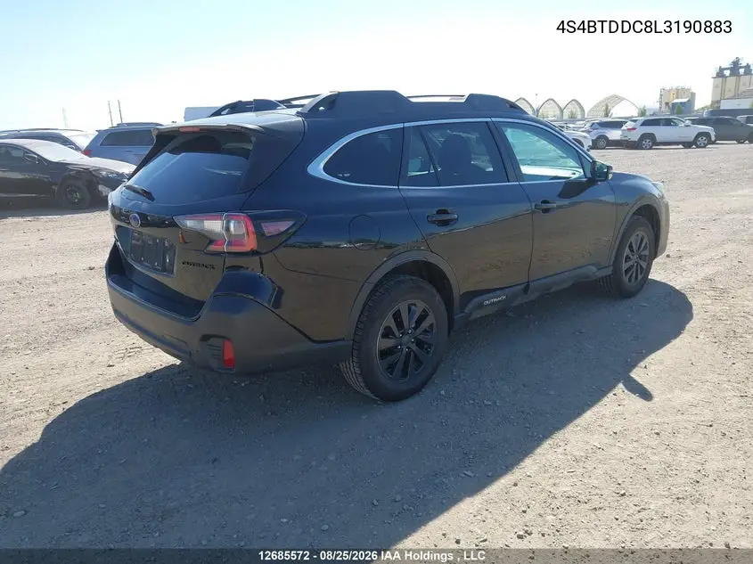 2020 SUBARU OUTBACK VIN 4S4BTDDC8L3190883 — фото 4