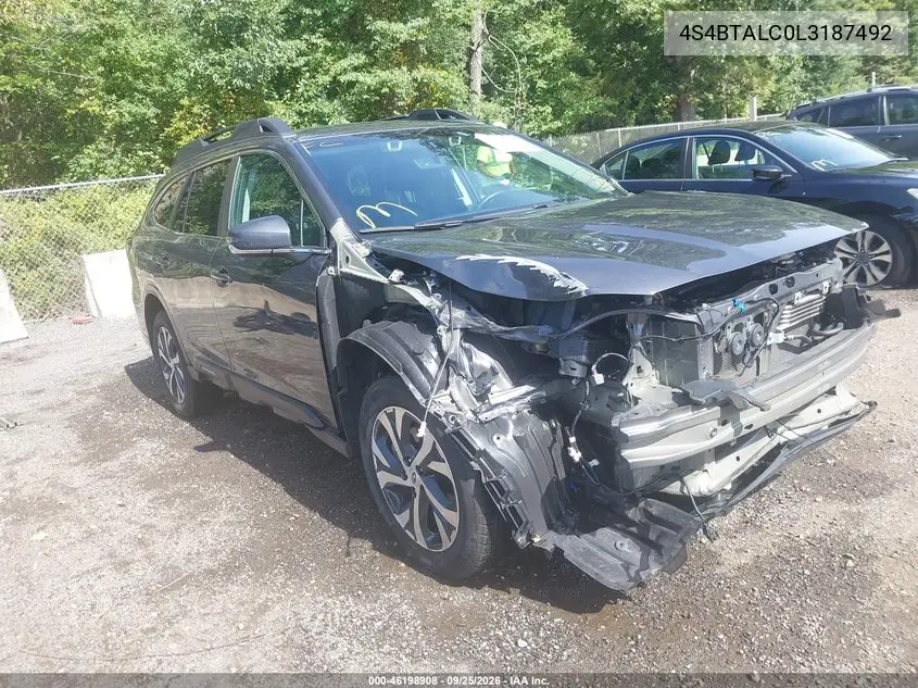 SUBARU OUTBACK 2020, VIN 4S4BTALC0L3187492