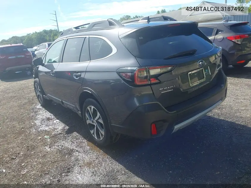 2020 SUBARU OUTBACK VIN 4S4BTALC0L3187492 — фото 3