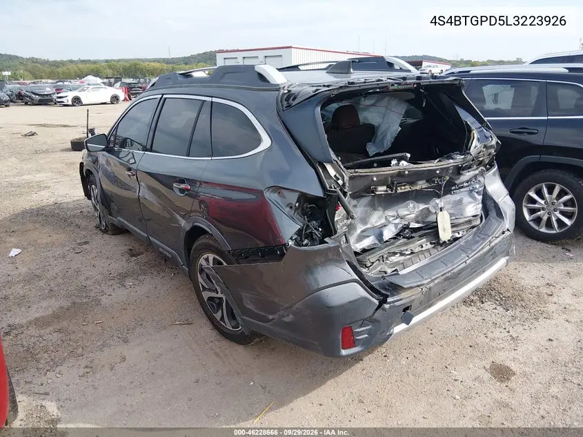 2020 SUBARU OUTBACK VIN 4S4BTGPD5L3223926 — фото 3