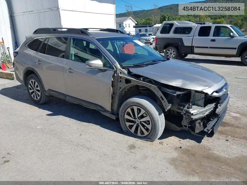SUBARU OUTBACK 2020, VIN 4S4BTACC1L3258084