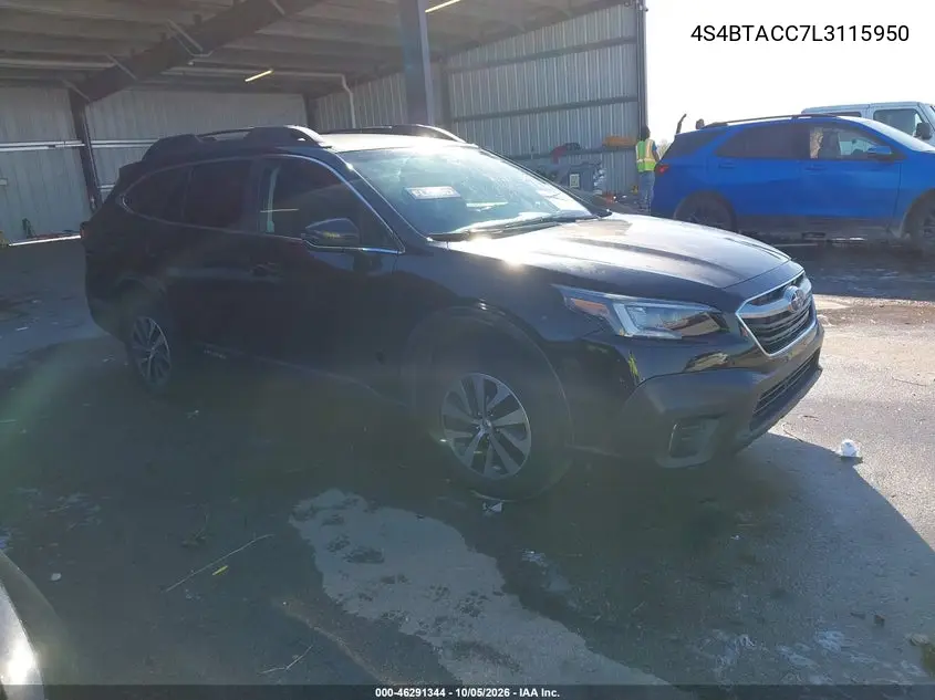 SUBARU OUTBACK 2020, VIN 4S4BTACC7L3115950