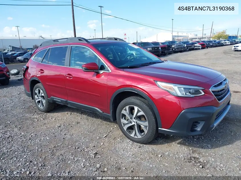 SUBARU OUTBACK 2020, VIN 4S4BTANC7L3190368