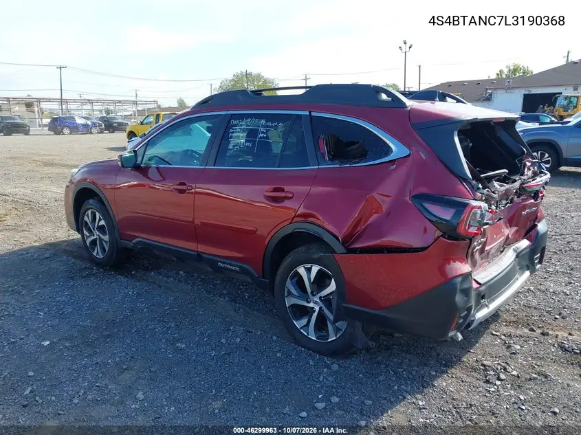 2020 SUBARU OUTBACK VIN 4S4BTANC7L3190368 — фото 3