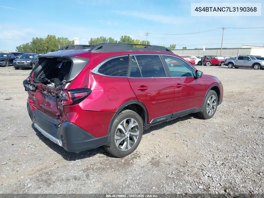 2020 SUBARU OUTBACK VIN 4S4BTANC7L3190368 — фото 4