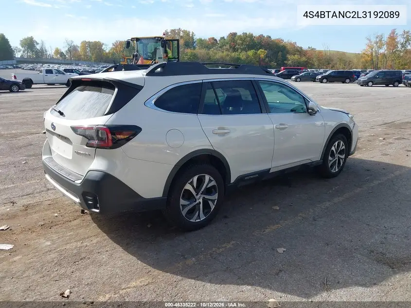 2020 SUBARU OUTBACK VIN 4S4BTANC2L3192089 — фото 4