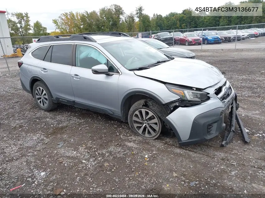 SUBARU OUTBACK 2021, VIN 4S4BTAFC3M3136677
