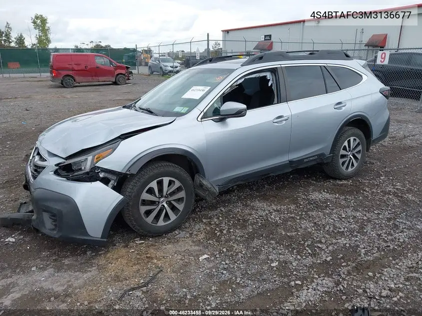 2021 SUBARU OUTBACK VIN 4S4BTAFC3M3136677 — фото 2