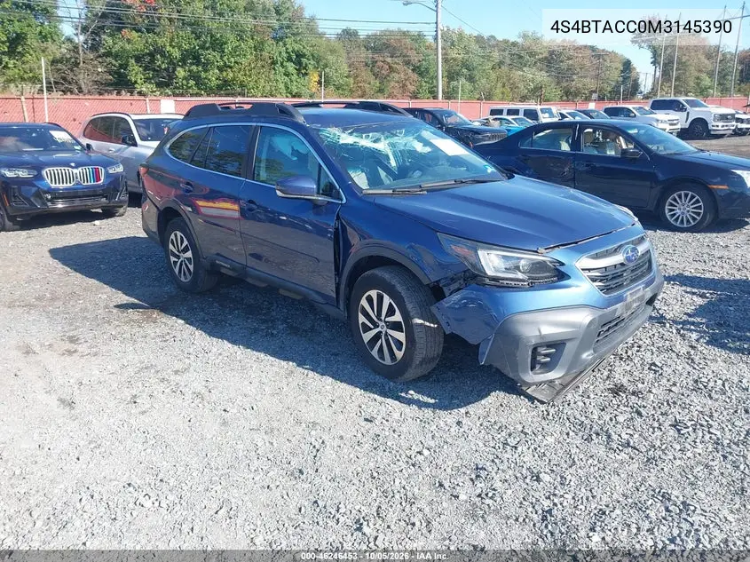 SUBARU OUTBACK 2021, VIN 4S4BTACC0M3145390