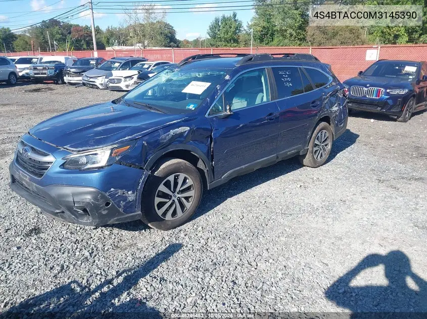 2021 SUBARU OUTBACK VIN 4S4BTACC0M3145390 — фото 2